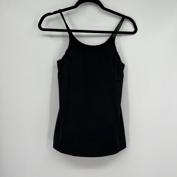 Athleta Womens Tank Top Sz 38b Black Built In Bra Athletic - Picture 1 of 8